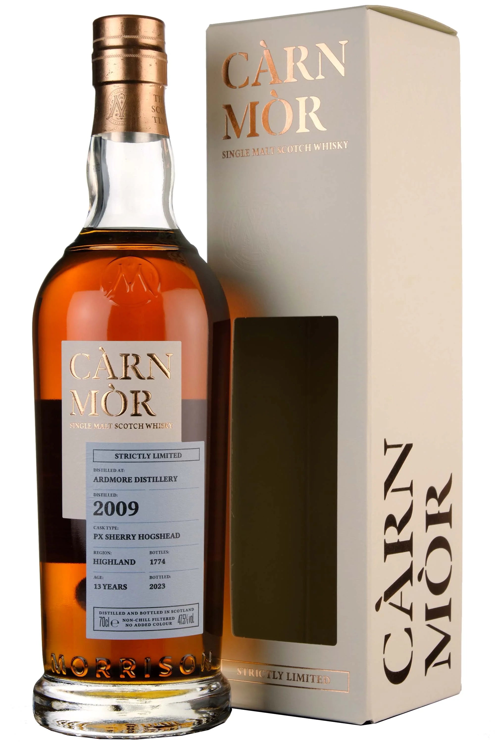 Ardmore 13 Year Old 2009 PX Sherry Cask Carn Mor Strictly Limited Scotch Whisky 700ml bottle, Scotland