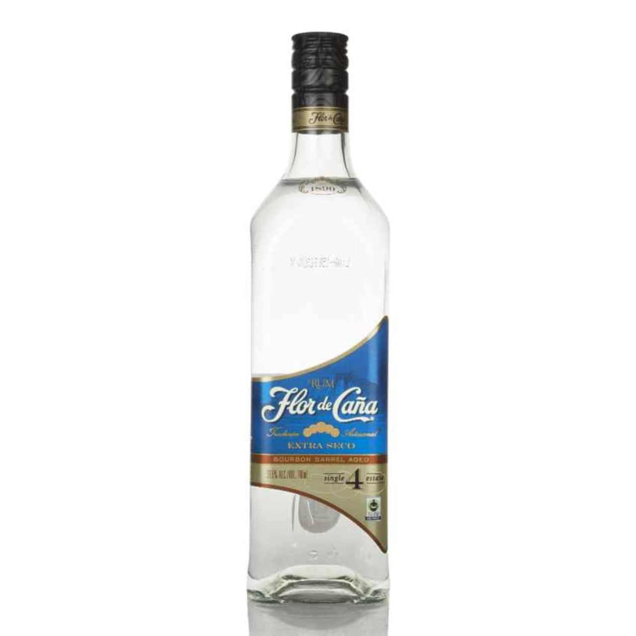 Flor de Cana 4YR Extra Seco White Rum bottle
