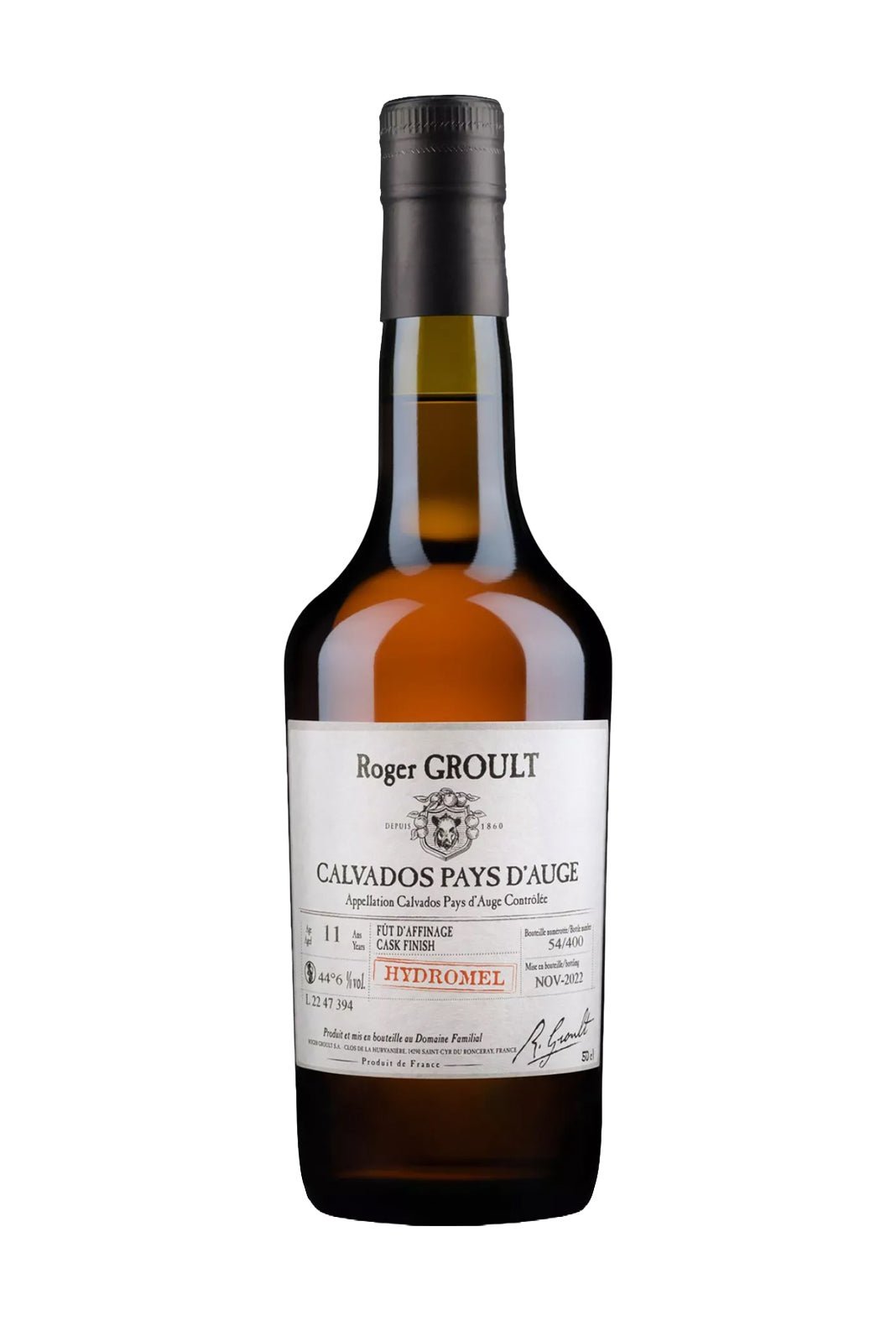 Roger Groult Calvados Hydromel Pays d'Auge 44.6% 500ml - Calvados : Pays d'Auge - Liquor Wine Cave