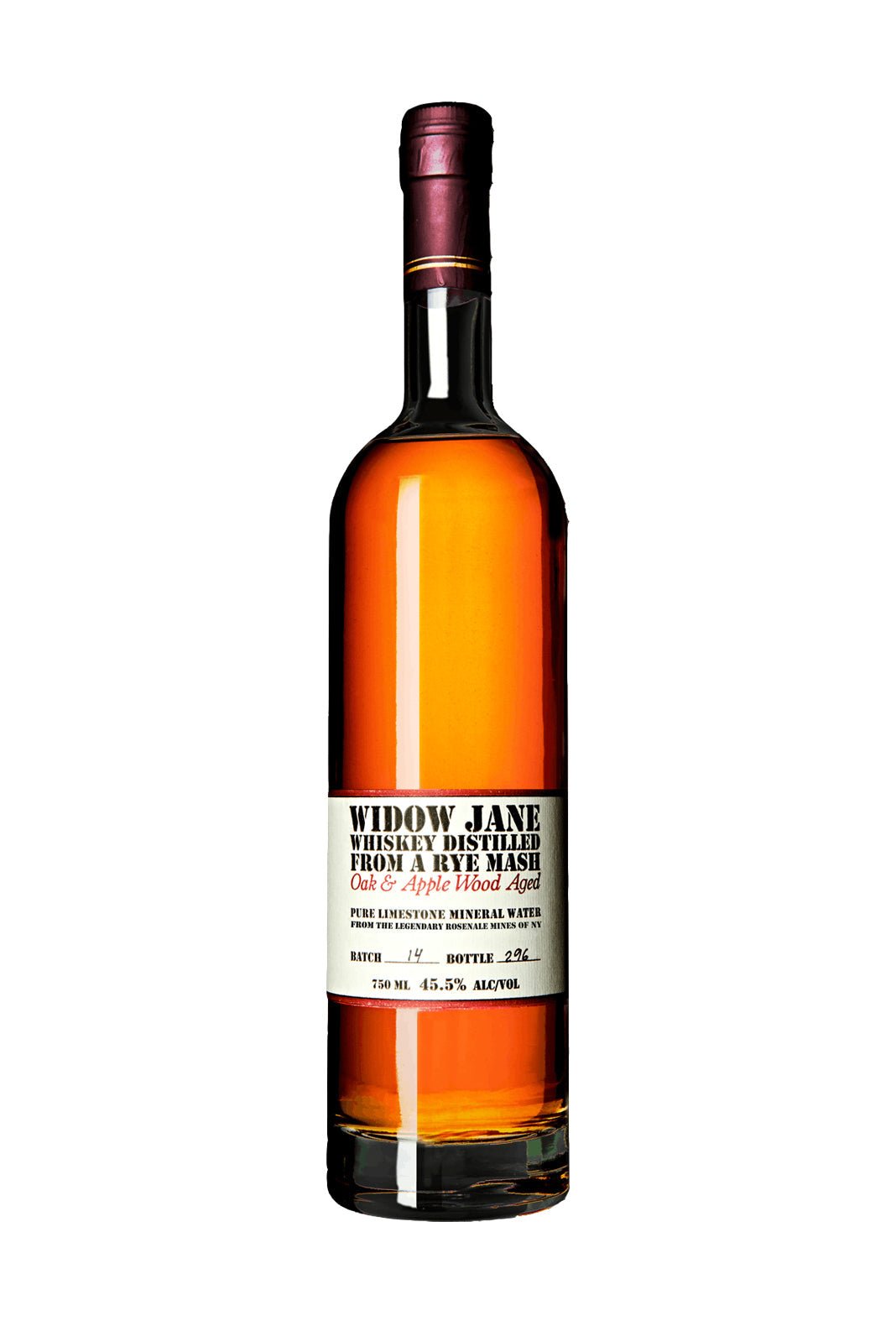 Widow Jane Rye Whiskey Aged American Applewood 10Yrs 45.5% 750ml - Whisky > Rye Whiskey, Whisky - Liquor Wine Cave