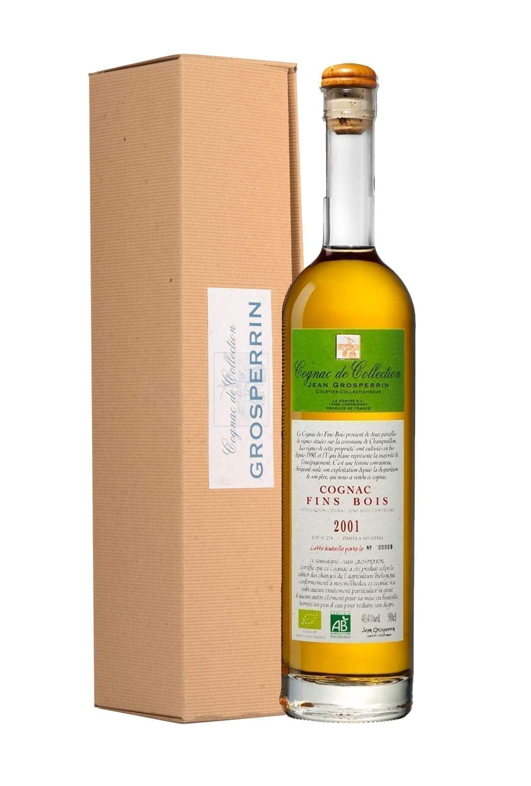 Grosperrin ÔCognac De CollectionÕ 2001 ORGANIC aged 10 years, Fins Bois 47% 700ml