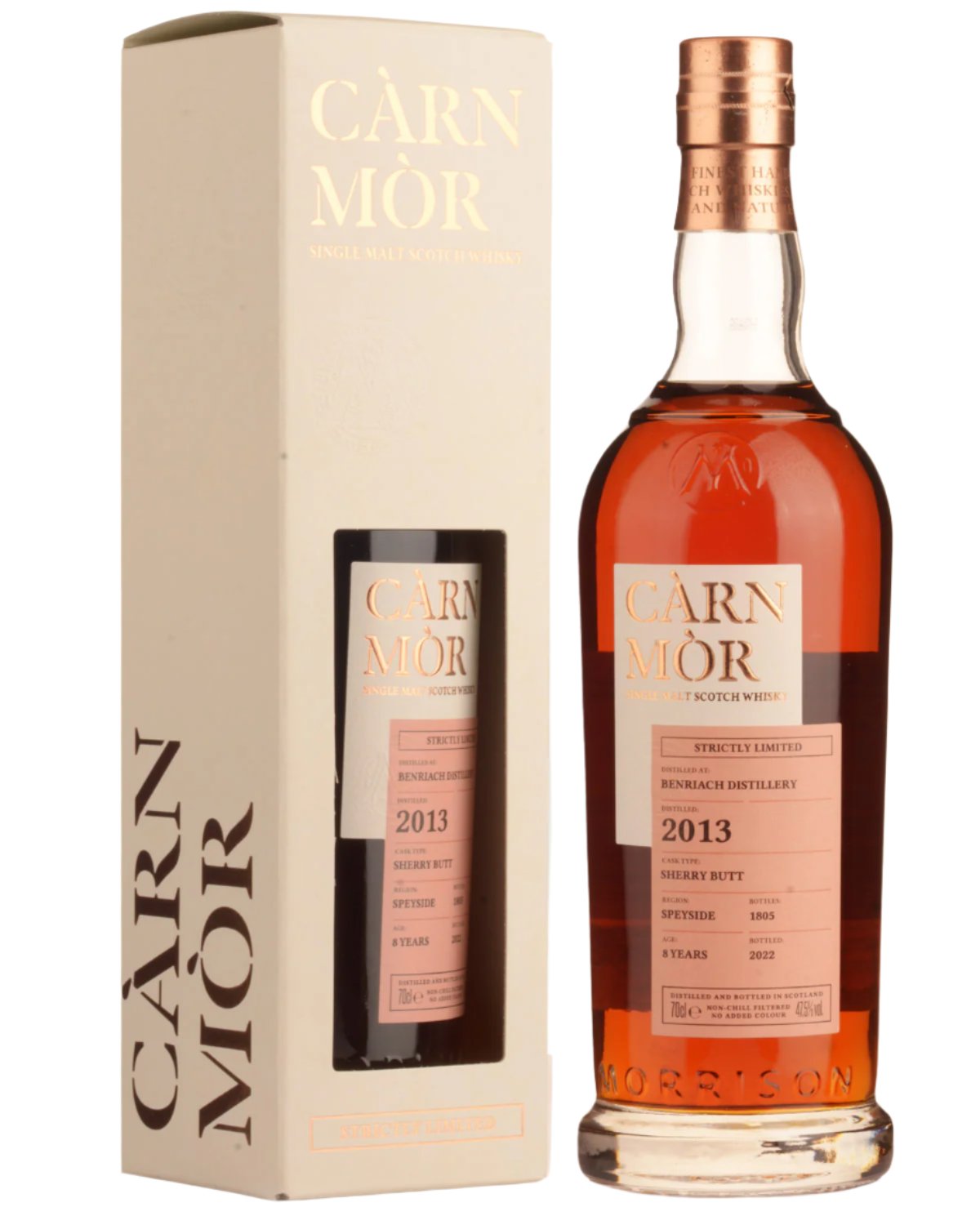 Whisky escocés Carn Mor Strictly Limited, 700 ml, Benriach 8 años 2013 (ex-bott de jerez)