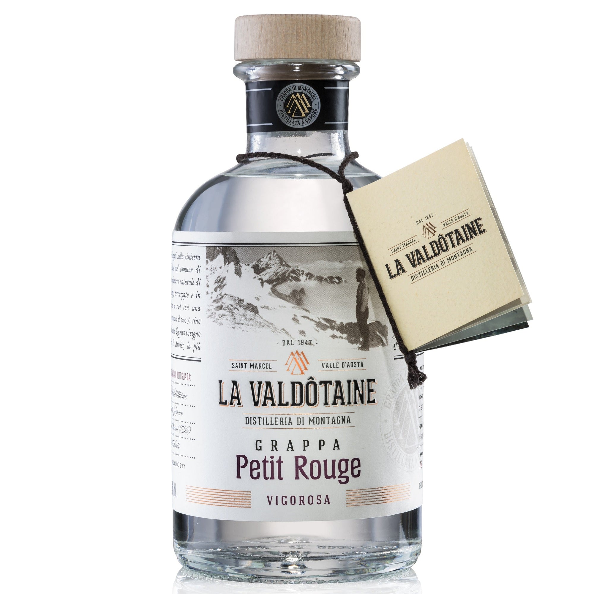 La Valdotaine Petit Rouge Grappa 48% 500ml bottle, Italy