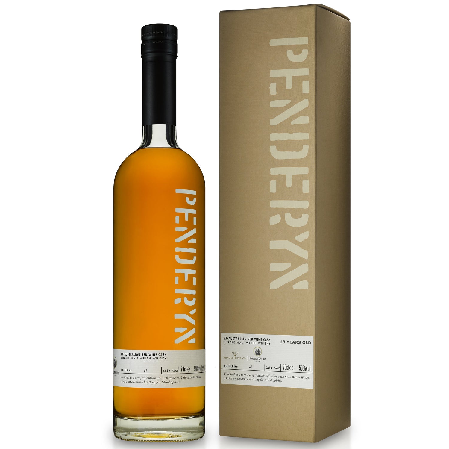 Penderyn Ex - Australian Red Wine Cask Single Malt Welsh Whisky AW2 50% 700ml - Mind Spirits Exclusive - 18y - Whisky - Liquor Wine Cave