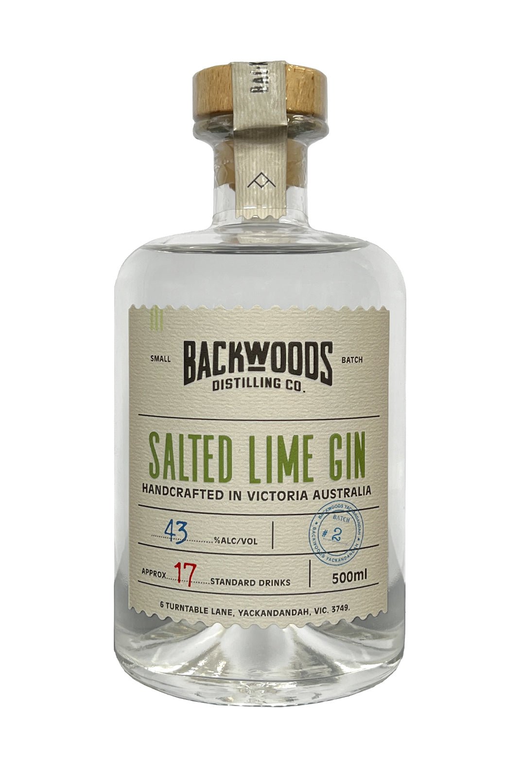 Backwoods Salted Lime Gin 43% 500ml