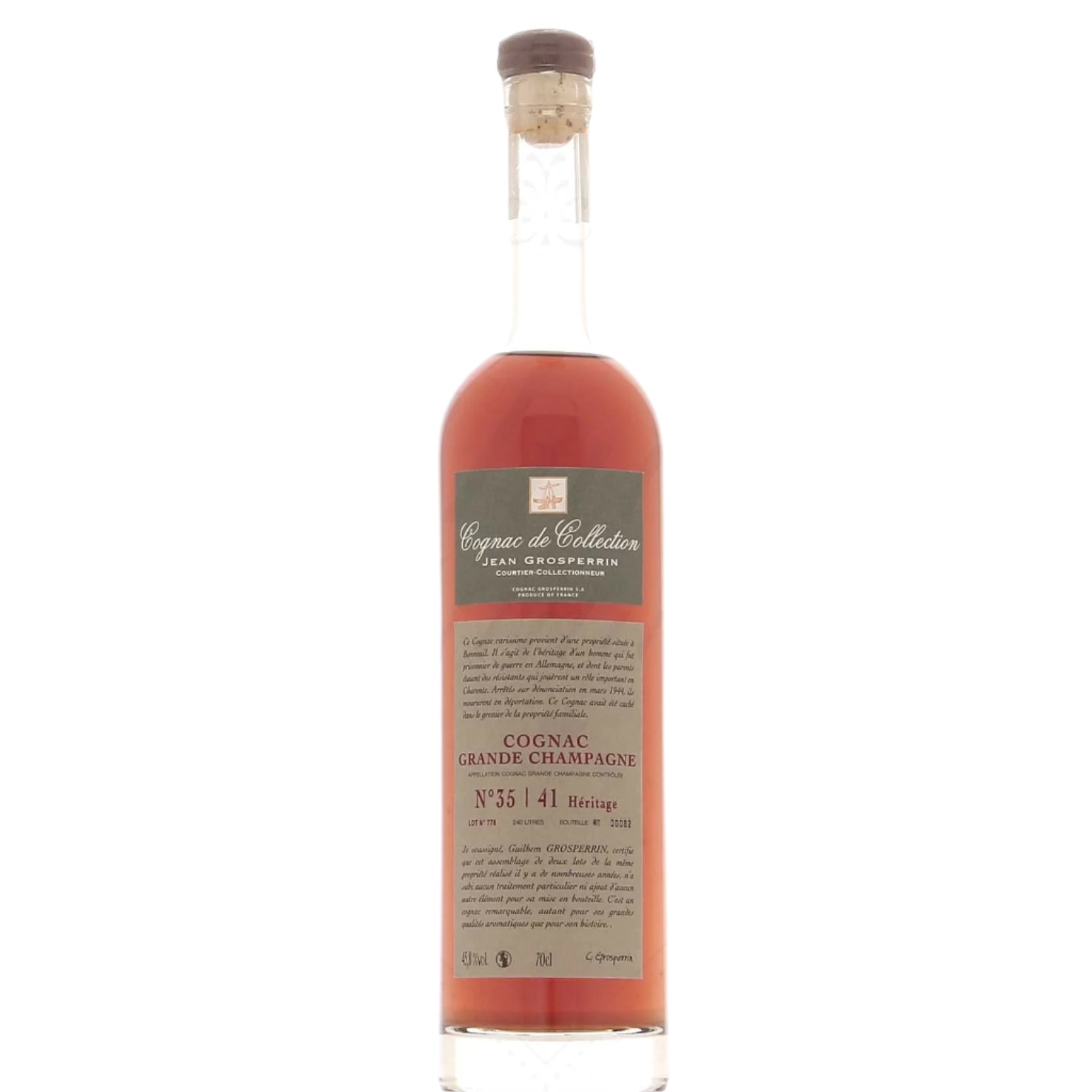 Grosperrin Cognac No 35 - 41 Grande Champagne Heritage 45.8% 700ml - Cognac - Liquor Wine Cave