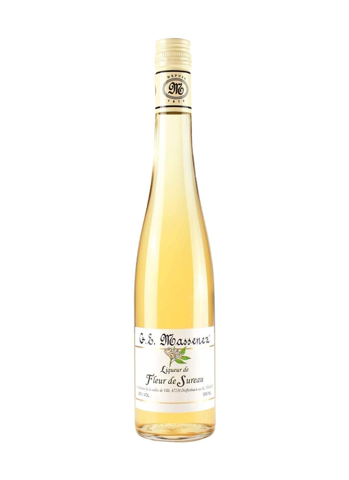 Massenez Elderflower Liqueur 20% 500ml | Liqueurs | Shop online at Spirits of France