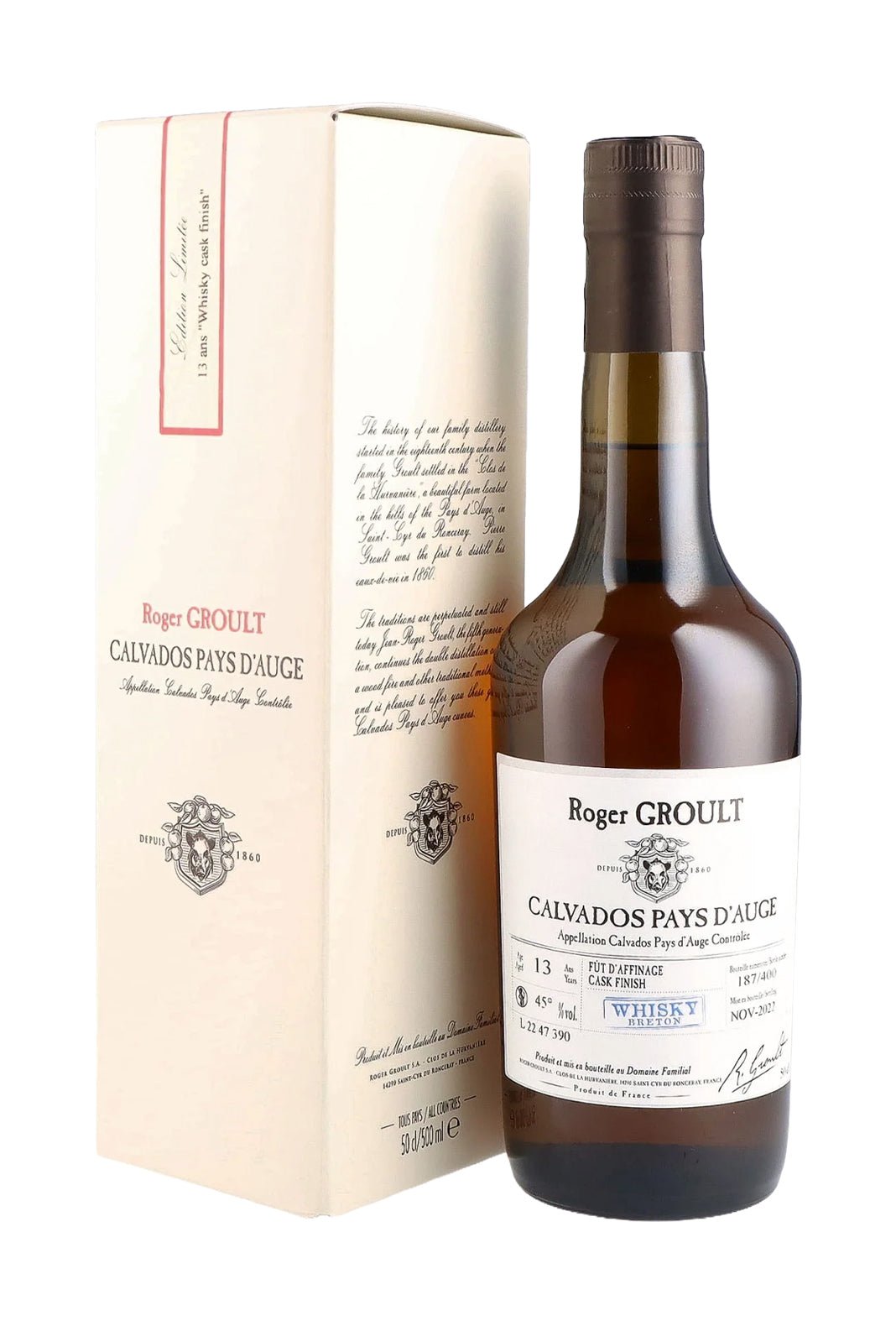 Roger Groult Whisky Cask Finish Calvados 45% 500ml
