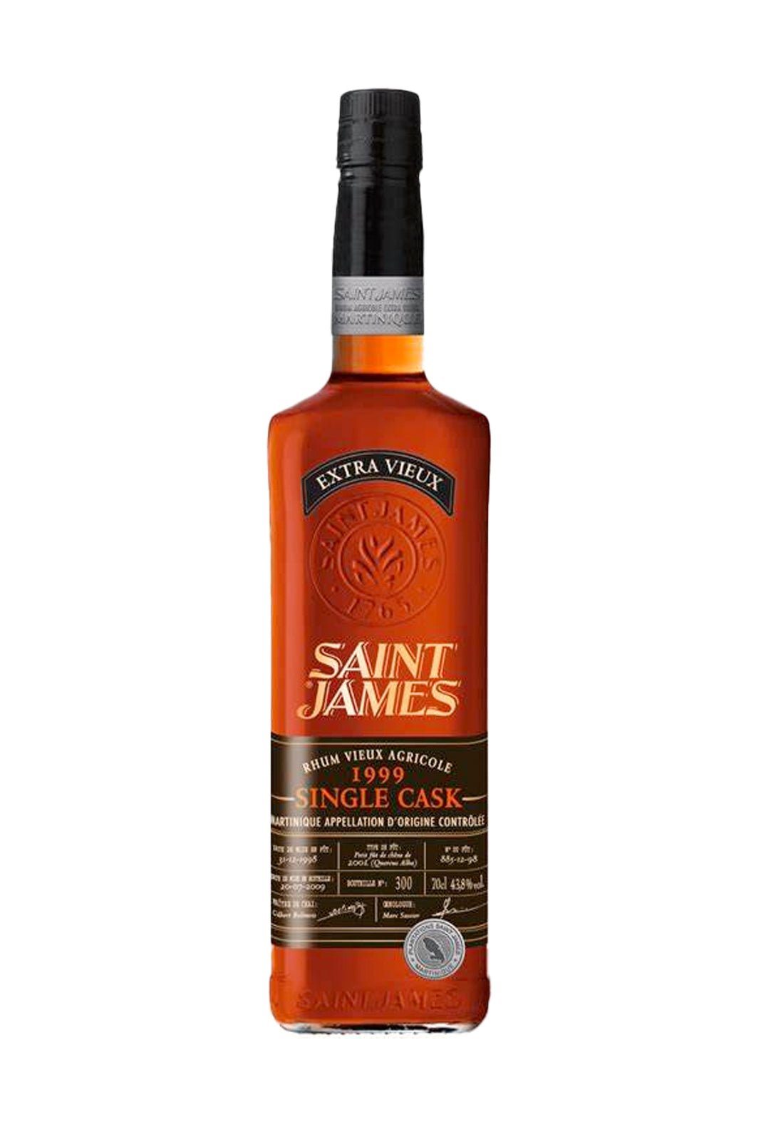 St James Rhum agricole 1999 Single Cask 42.9% 700ml | Rum | Shop online at Spirits of France